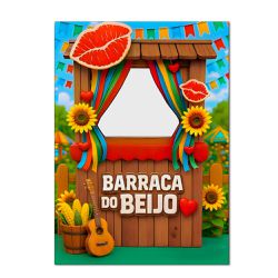 Painel Retangular Vazado Tema Barraca do Beijo 2 - 1684 - ESTAMPARIA NET 