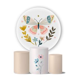 Kit Painel Cilindro Tema Borboletas 6 - 1530 - ESTAMPARIA NET 