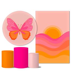Trio Capas + Painéis Casado Tema Borboletas 9 - 1533 - ESTAMPARIA NET 