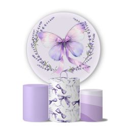 Kit Painel Cilindro Tema Borboletas Lilas - 1647 - ESTAMPARIA NET 