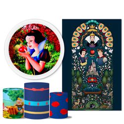 Trio Capas + Painéis Casado Tema Branca De Neve 4 - 1652 - ESTAMPARIA NET 