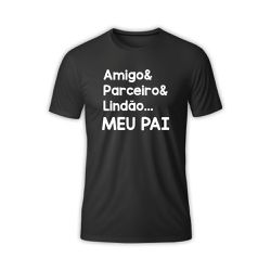 Camiseta Premium Preta Amigos e Parceiros - 00032270E - ESTAMPARIA NET 