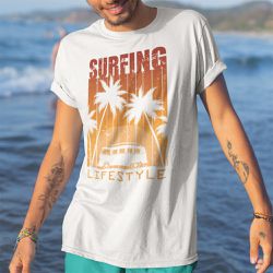 Camiseta Premium Surfing Lifestyle Branca - 00025958E - ESTAMPARIA NET 