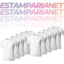 Kit 10 Camisetas Algodão Premium Branca - 00032519E - ESTAMPARIA NET 