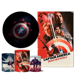 Trio Capas + Painéis Casado Tema Capitão America Admiravel Mundo Novo - 1653 - ESTAMPARIA NET 