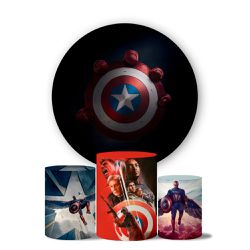 Kit Painel Cilindro Tema Capitão America Admiravel Mundo Novo - 1653 - ESTAMPARIA NET 