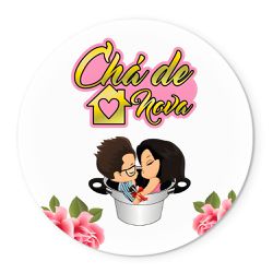 Painel Redondo Tema Chá 10 - 1665 - ESTAMPARIA NET 