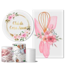 Trio Capas + Painéis Casado Tema Chá 8 - 1690 - ESTAMPARIA NET 