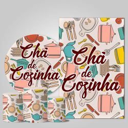 Trio Capas + Painéis Casado Tema Chá de Cozinha Veste Fácil - Chá de Cozinha 4 - ESTAMPARIA NET 