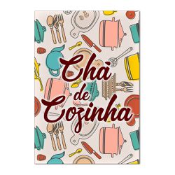 Painel Festa Retangular Tema Chá de Cozinha - Chá de Cozinha 4 - ESTAMPARIA NET 