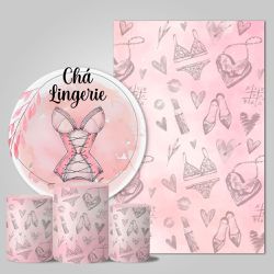 Trio Capas + Painéis Casado Tema Chá de Lingerie Veste Fácil - Chá de Lingerie 2 - ESTAMPARIA NET 