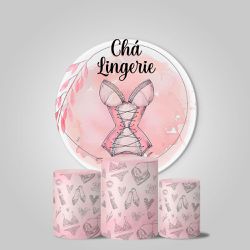 Trio Capas Cilindros + Painel Tema Chá de Lingerie Veste Fácil - Chá de Lingerie 2 - ESTAMPARIA NET 