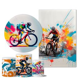 Trio Capas + Painéis Casado Tema Ciclista - 1433 - ESTAMPARIA NET 