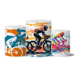 Trio Capas Cilindro Tema Ciclista - 1433 - ESTAMPARIA NET 