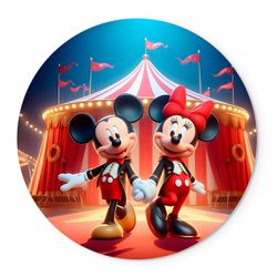 Painel Redondo Tema Circo Do Mickey - 1380 - ESTAMPARIA NET 