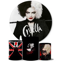 Trio Capas Cilindros + Painel Tema Cruella Veste Fácil - 9553 - ESTAMPARIA NET 