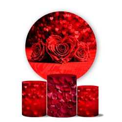 Kit Painel Cilindro Tema Dia Dos Namorados Rosas Vermelhas - 1796 - ESTAMPARIA NET 