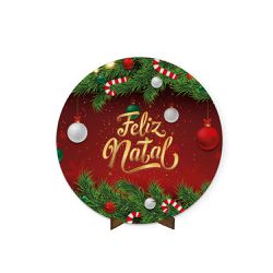 Painel Redondo 50x50 Feliz Natal 1 - IMZ15 - ESTAMPARIA NET 