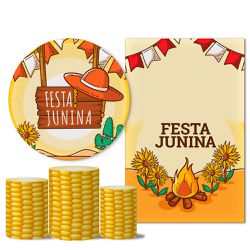 Trio Capas + Painéis Casado Tema Festa Junina 10 - 1682 - ESTAMPARIA NET 