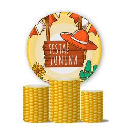 Kit Painel Cilindro Tema Festa Junina 10 - 1682 - ESTAMPARIA NET 