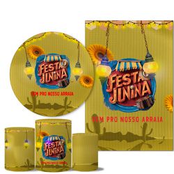 Trio Capas + Painéis Casado Tema Festa Junina 11 - 1838 - ESTAMPARIA NET 