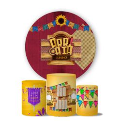 Kit Painel Cilindro Tema Festa Junina 3d Cut - 1810 - ESTAMPARIA NET 