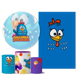 Trio Capas + Painéis Casado Tema Galinha Pintadinha Novo - 1362 - ESTAMPARIA NET 