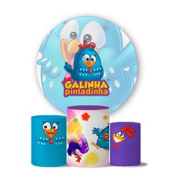 Kit Painel Cilindro Tema Galinha Pintadinha Novo - 1362 - ESTAMPARIA NET 