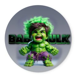 Painel Redondo Tema Hulk Baby Veste Fácil C/ Elástico - 1345 - ESTAMPARIA NET 