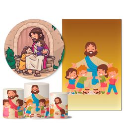Trio Capas + Painéis Casado Tema Jesus Melhor Amigo - 1443 - ESTAMPARIA NET 