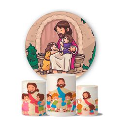 Kit Painel Cilindro Tema Jesus Melhor Amigo - 1443 - ESTAMPARIA NET 