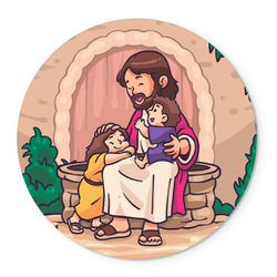 Painel Redondo Tema Jesus Melhor Amigo - 1443 - ESTAMPARIA NET 