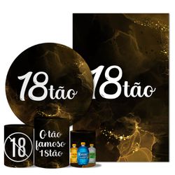 Kit Casado Veste Fácil Trio de Capas Cilindros + Painel Redondo + Painel Retangular Tema O famoso 18tão Dourado - 18tão 1 - ESTAMPARIA NET 