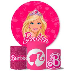 Trio de Capas Cilindros + Painel Veste Fácil Tema Barbie 3 - 9502 - ESTAMPARIA NET 