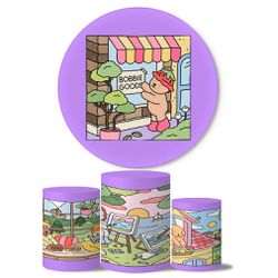 Trio Capas Cilindros + Painel Veste Fácil Bobbie Goods Roxo - 1937 - ESTAMPARIA NET 