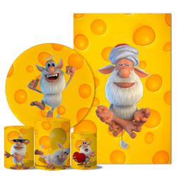 Kit Casado Veste Fácil Trio de Capas Cilindros + Painel Redondo + Painel Retangular Tema Booba - 9533 - ESTAMPARIA NET 