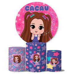 Trio de Capas Cilindros + Painel Veste Fácil Tema Cacau Haxkar 4 - 7675 - ESTAMPARIA NET 