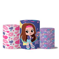 Trio de Capas de Cilindros Veste Fácil C/ Elástico Tema Cacau Haxkar 6 - 7677 - ESTAMPARIA NET 