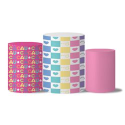 Trio de Capas de Cilindros Veste Fácil C/ Elástico Tema Cacau Haxkar 3 - 1877 - ESTAMPARIA NET 