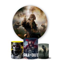 Trio Capas Cilindros + Painel Tema Call Of Duty - 9599 - ESTAMPARIA NET 