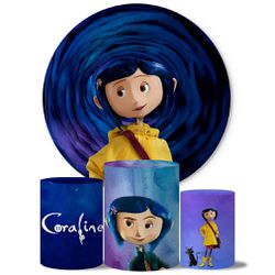 Trio Capas Cilindros + Painel Tema Coraline Veste Fácil - 9552 - ESTAMPARIA NET 