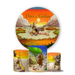 Trio Capas Cilindros + Painel Tema Davi e Golias 2 - 1882 - ESTAMPARIA NET 