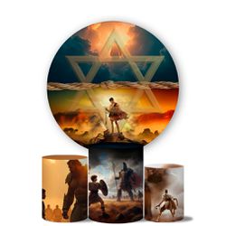 Trio Capas Cilindros + Painel Veste Fácil Davi e Golias 3 - 1883 - ESTAMPARIA NET 