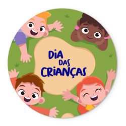 Painel Redondo Veste Fácil C/ Elástico Tema Dia das Crianças 11 - 1880 - ESTAMPARIA NET 