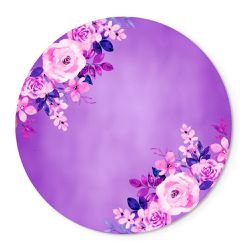 Painel Redondo Abre Fácil Pegue Monte Flores Roxas - Floral 12 - ESTAMPARIA NET 