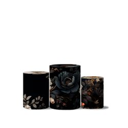 Trio Capas Cilindros Veste Fácil Floral Dark - 1924 - ESTAMPARIA NET 