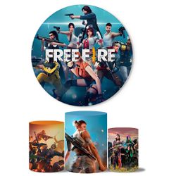 Trio Capas Cilindros + Painel Veste Fácil Free Fire - 1888 - ESTAMPARIA NET 