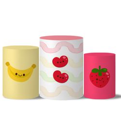 Trio Capas Cilindros Veste Fácil Frutinhas Cute 2 - 1871 - ESTAMPARIA NET 