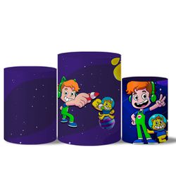 Trio Capas Cilindros Gato Galactico Veste Fácil C/ Elástico - 7982 - ESTAMPARIA NET 