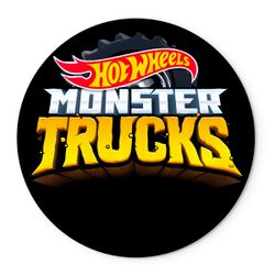 Painel Redondo Temático Hot Wheels Monster Trucks Veste Fácil C/ Elástico - 1255 - ESTAMPARIA NET 